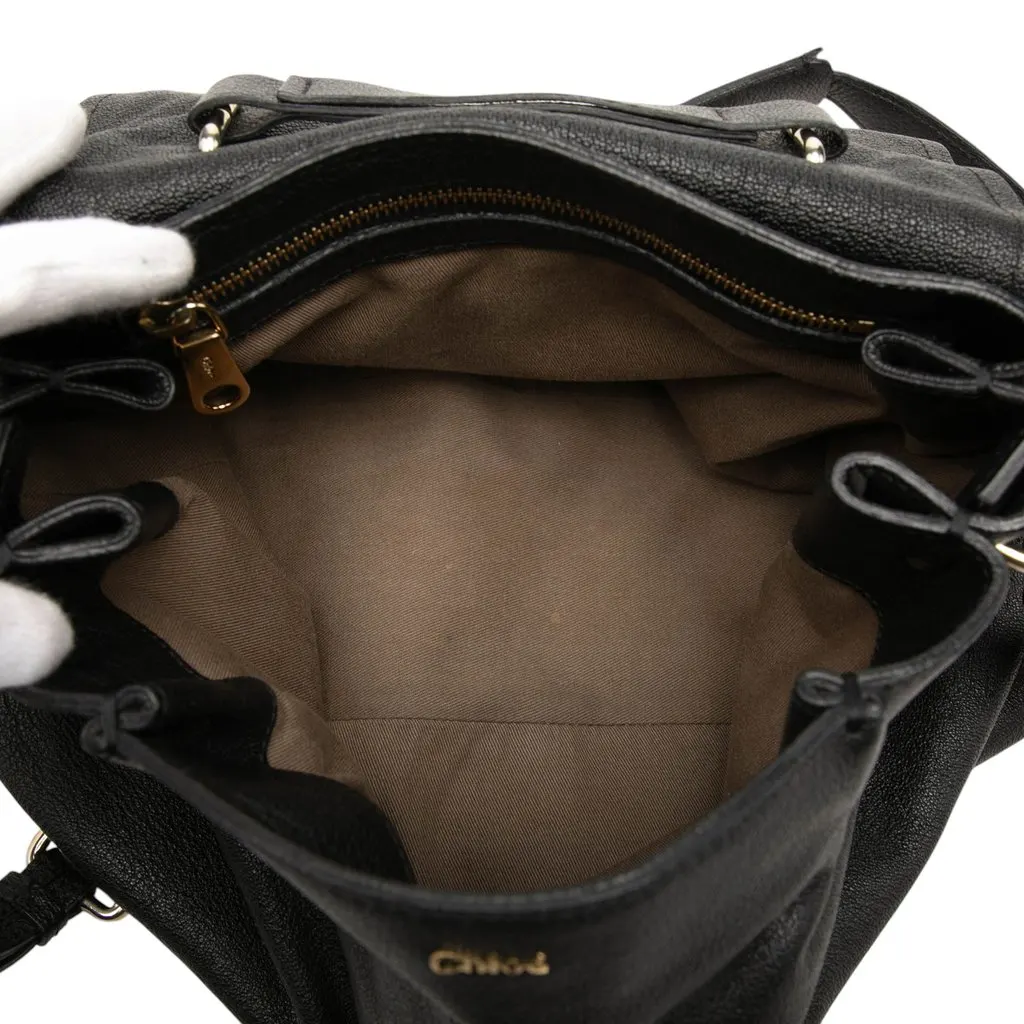 Chloé Leather Elsie Satchel Black Leather Good - Model View