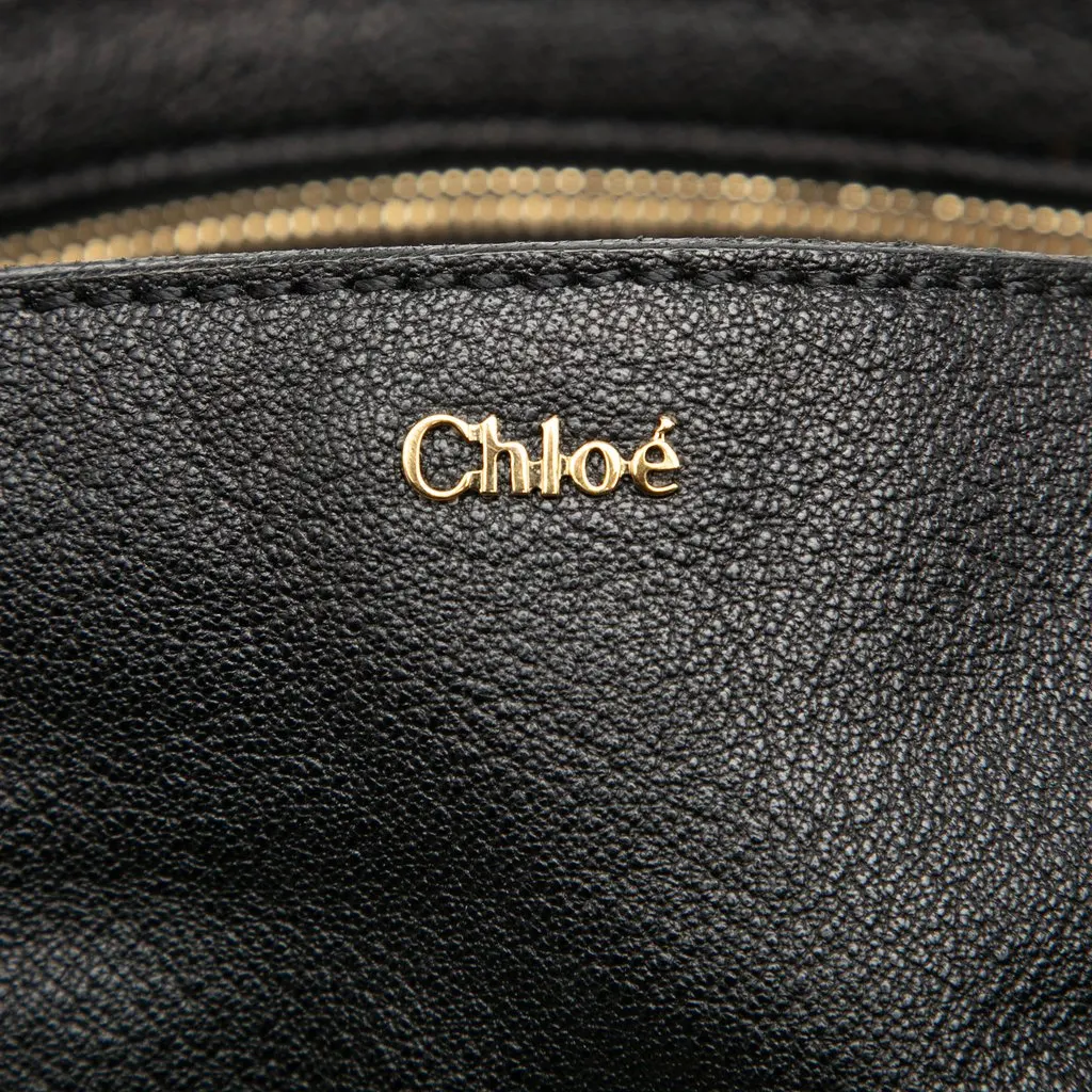 Chloé Leather Elsie Satchel Black Leather Good - Box View
