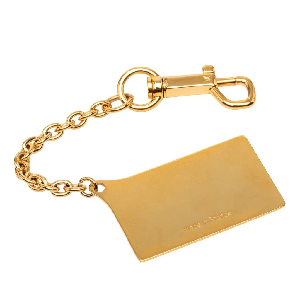Louis Vuitton Gold Plated Inventeur Key Chain and Bag Charm Gold Metal Very good - Back View