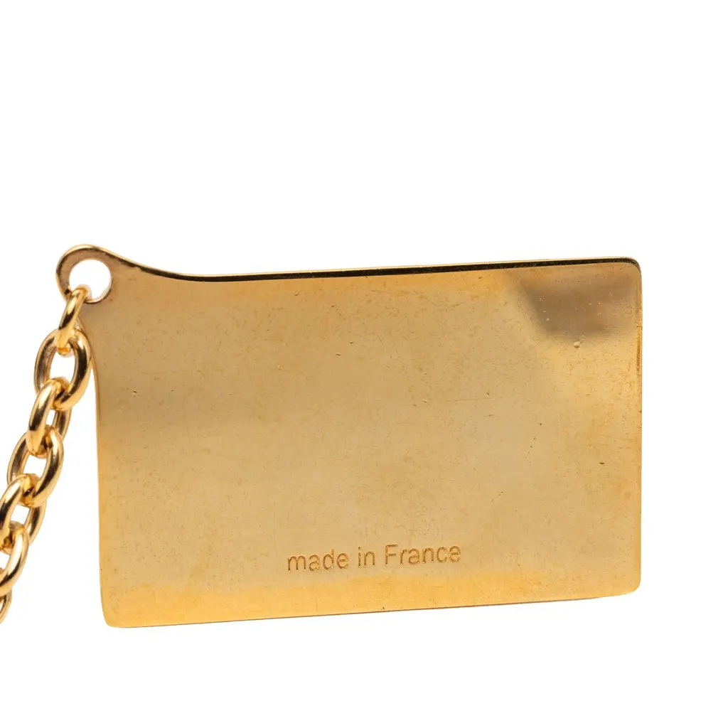 Louis Vuitton Gold Plated Inventeur Key Chain and Bag Charm Gold Metal Very good - Inside View