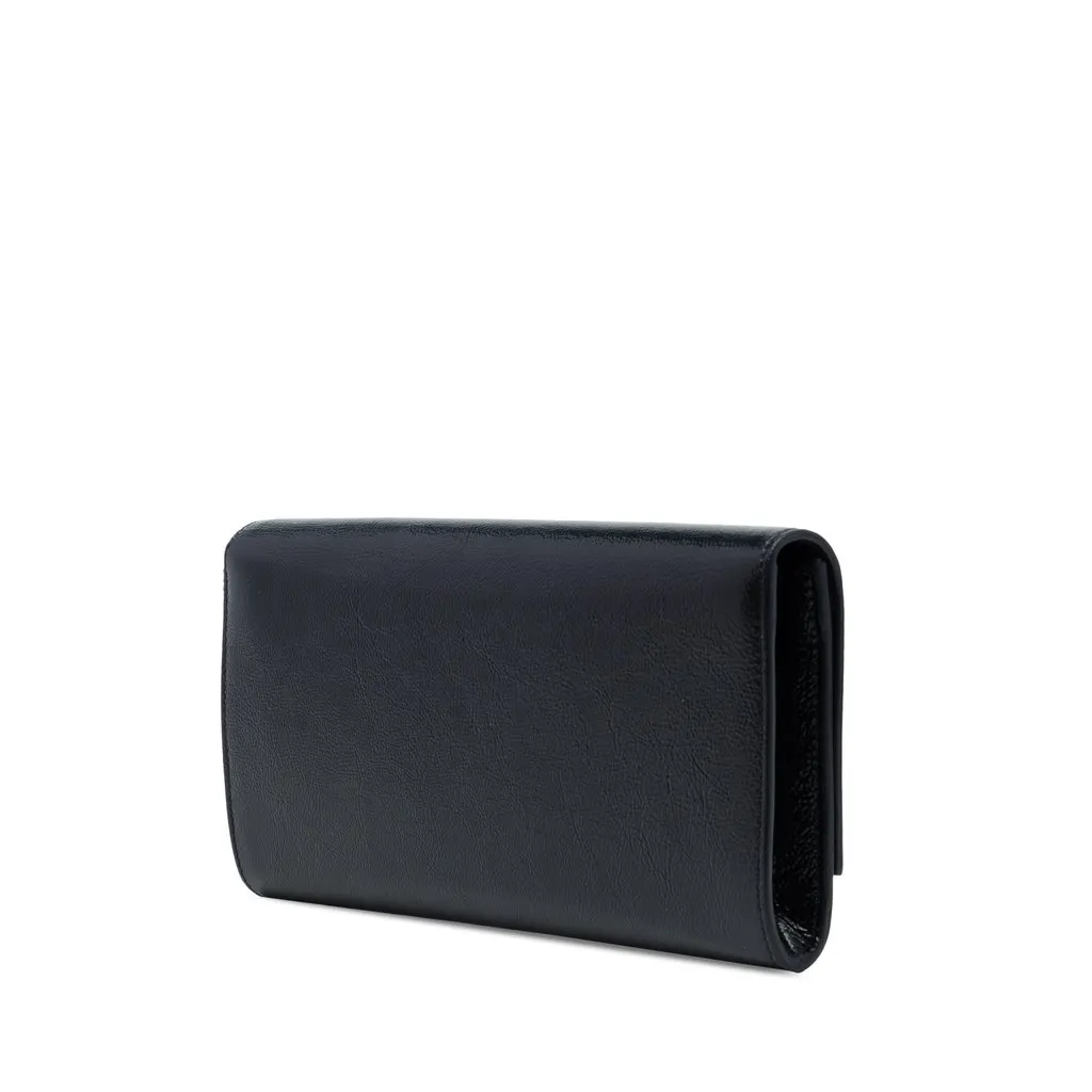 Saint Laurent Patent Belle Du Jour Clutch Black Leather Very good - Back View