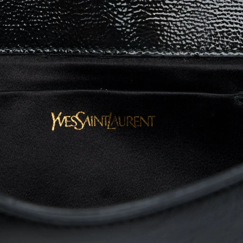 Saint Laurent Patent Belle Du Jour Clutch Black Leather Very good - Box View