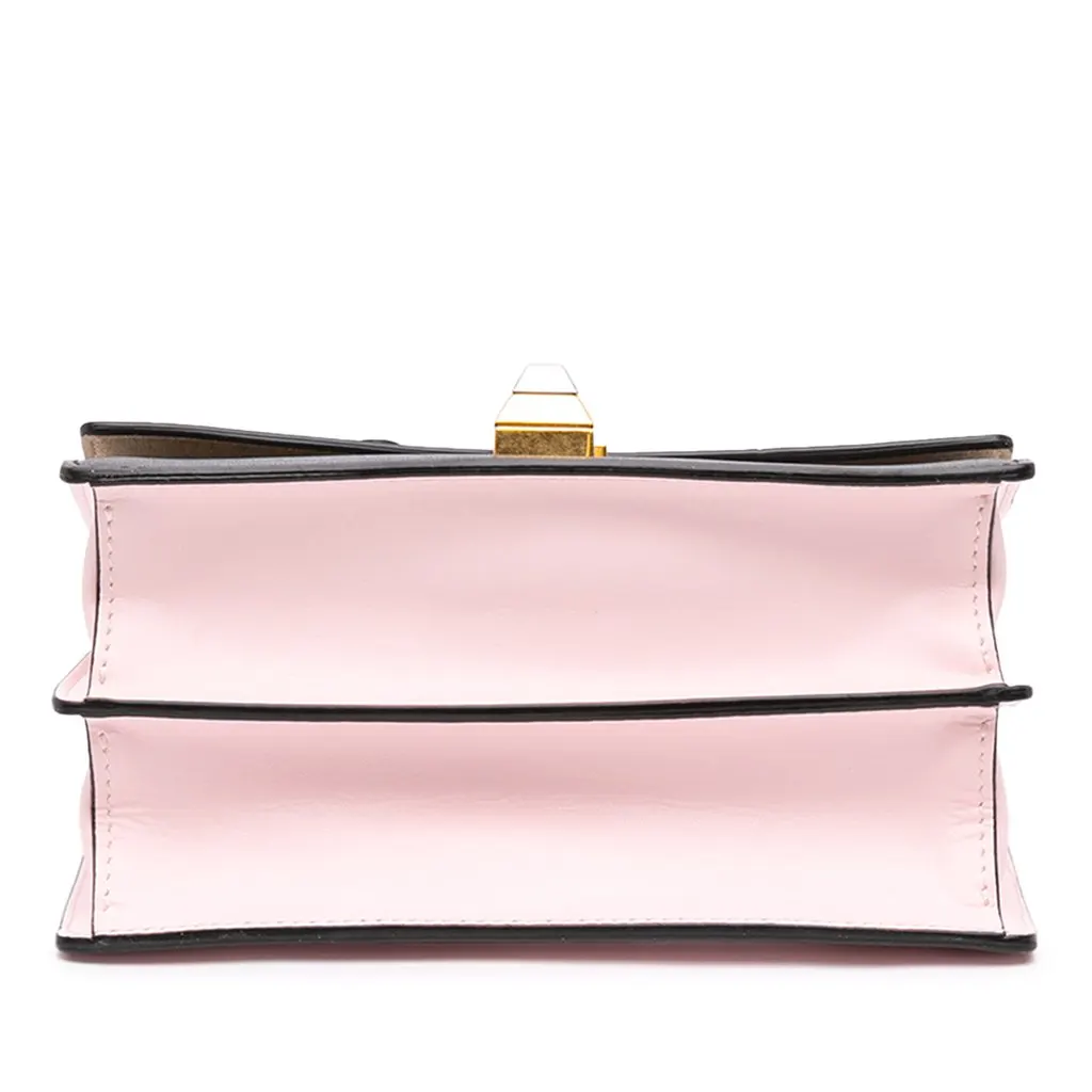 Fendi Fila Mania Small Multicolor Zucca Embossed Leather Kan I Crossbody Black Leather Very good - Inside View
