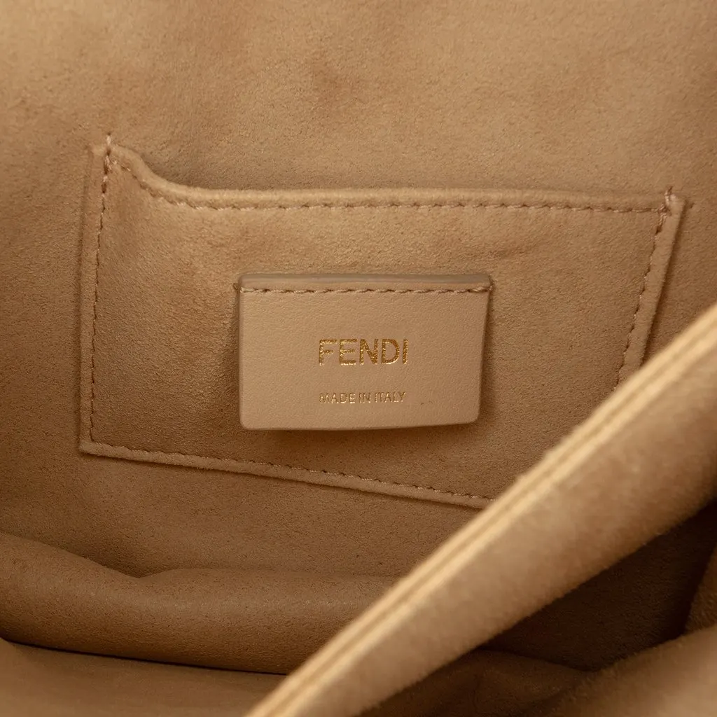 Fendi Fila Mania Small Multicolor Zucca Embossed Leather Kan I Crossbody Black Leather Very good - Box View