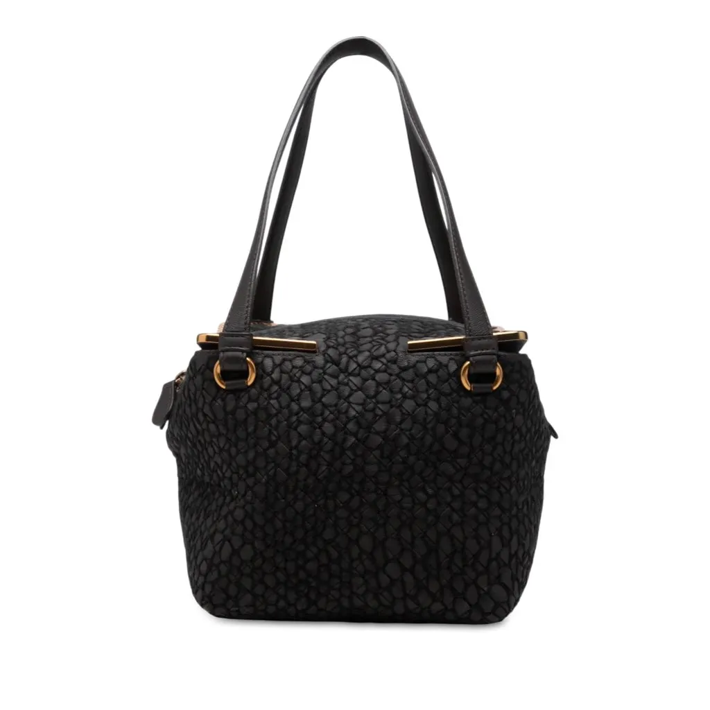 Bottega Veneta Nappa Intrecciato Square Handbag Black Leather Good - Front View