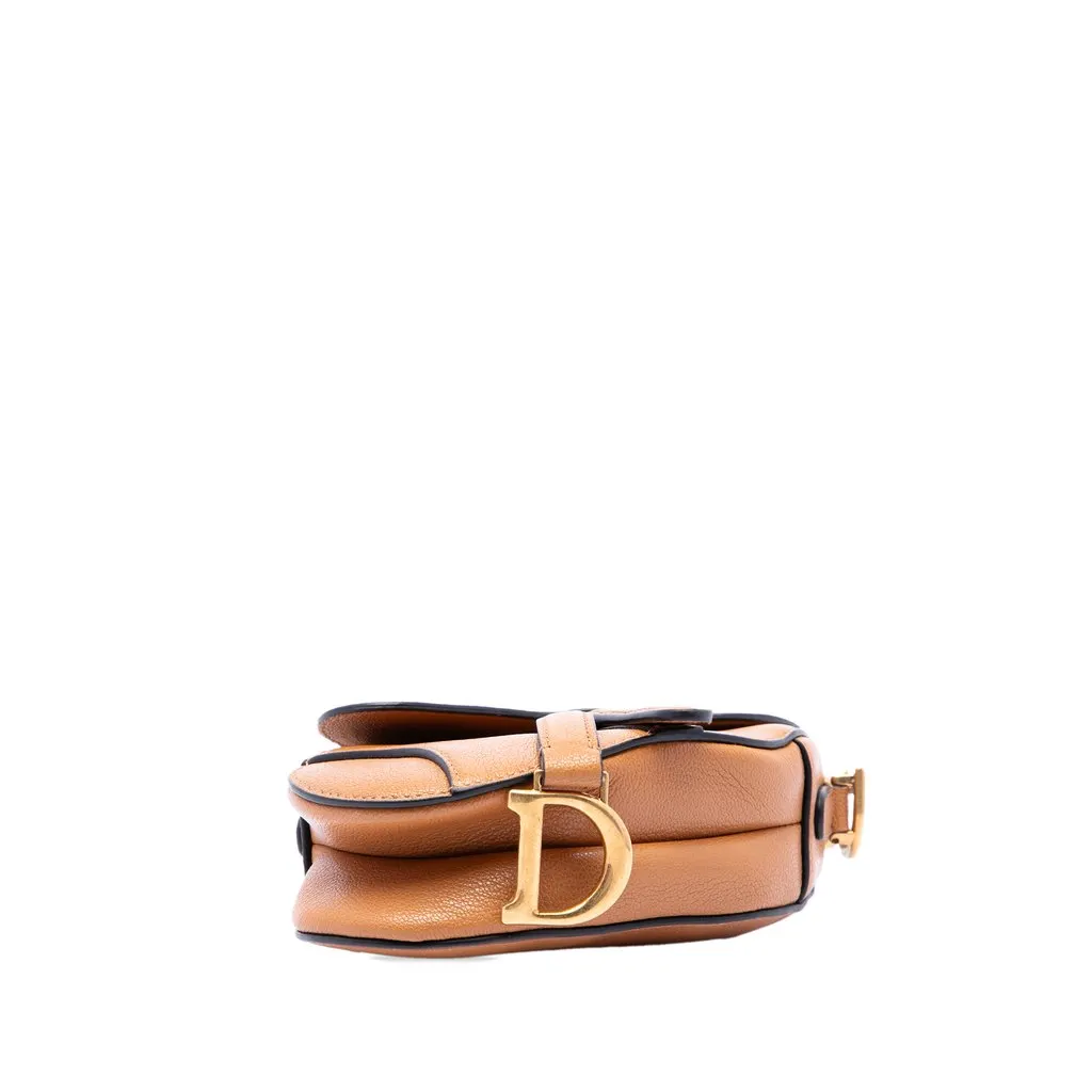 Dior Micro Goatskin Saddle Bag Brown Leather Very good - Inside View