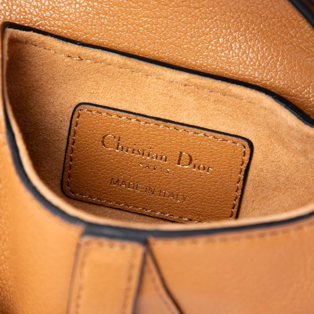 Dior Micro Goatskin Saddle Bag Brown Leather Very good - Box View