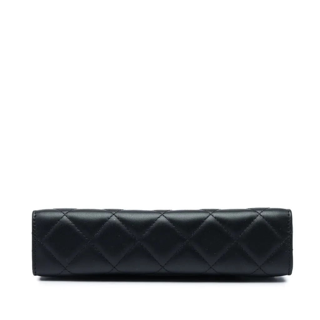 Chanel Mini Lambskin Leather Evening By The Sea Clutch Black Leather Very good - Inside View