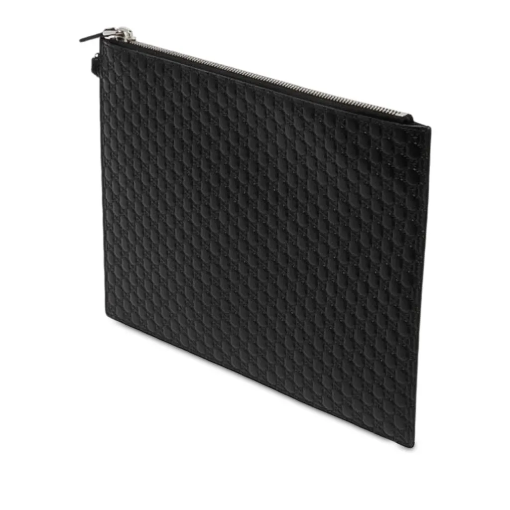 Gucci Microguccissima Clutch Black Leather Very good - Back View