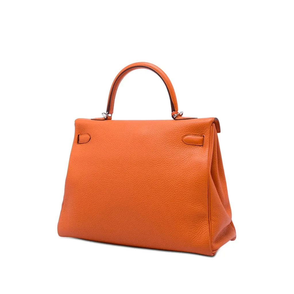 Hermès Togo Kelly II Retourne 35 Orange Leather Very good - Back View