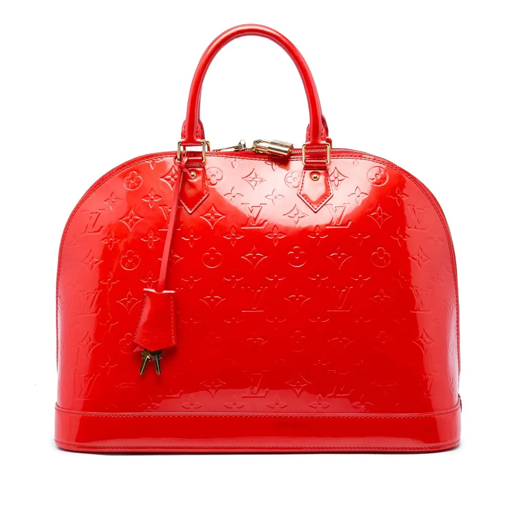 Louis Vuitton Monogram Vernis Alma GM Red Leather Very good - Front View