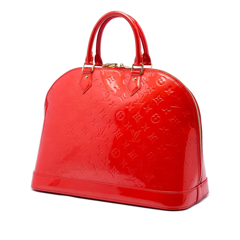 Louis Vuitton Monogram Vernis Alma GM Red Leather Very good - Back View