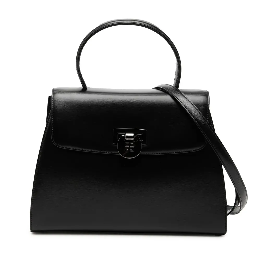 Givenchy Smooth Calfskin Borodia Satchel Black Leather Very good - Front View