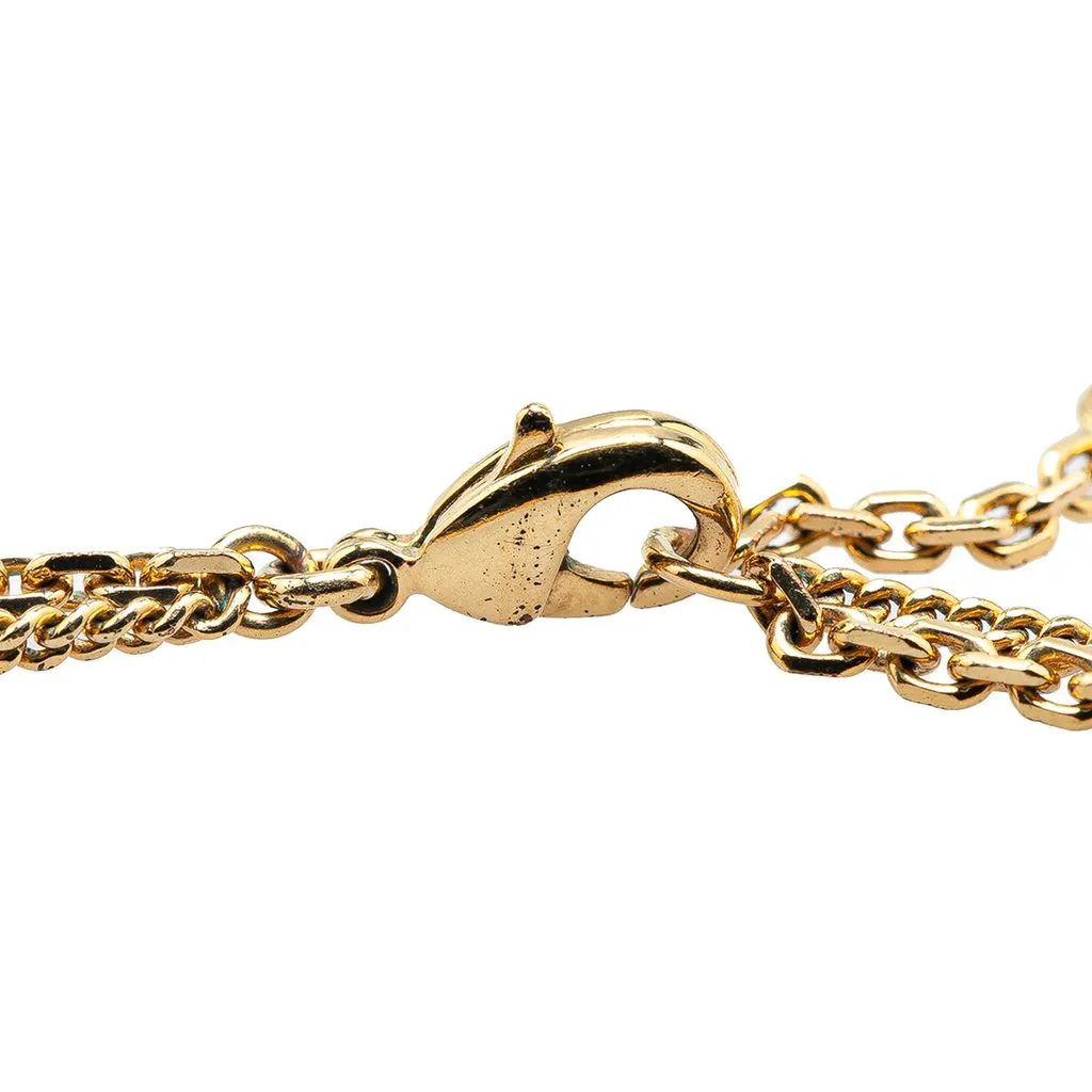 Dior Petit Gold Plated CD Star Charm Double Chain Bracelet Gold Metal Very good - Model View