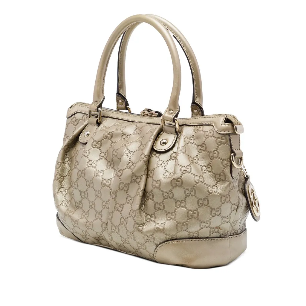 Gucci Guccissima Sukey Satchel Gold Leather Very good - Back View