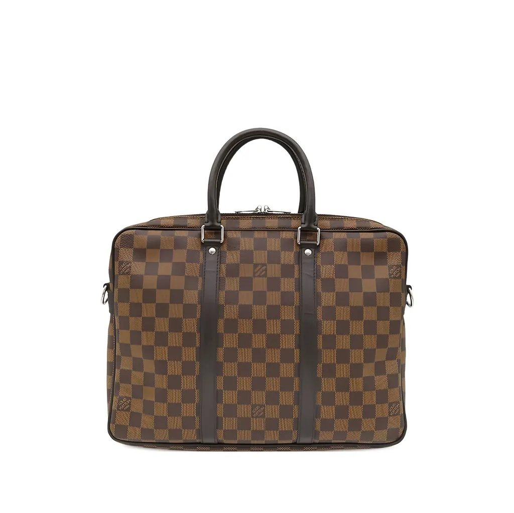 Louis Vuitton Damier Ebene Porte Documents Voyage PM Brown Very good - Front View