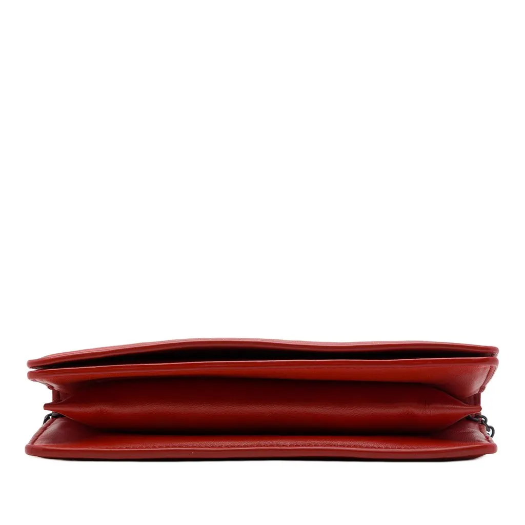 Bottega Veneta Nappa Intrecciato Continental Wallet on Chain Orange Leather Very good - Inside View