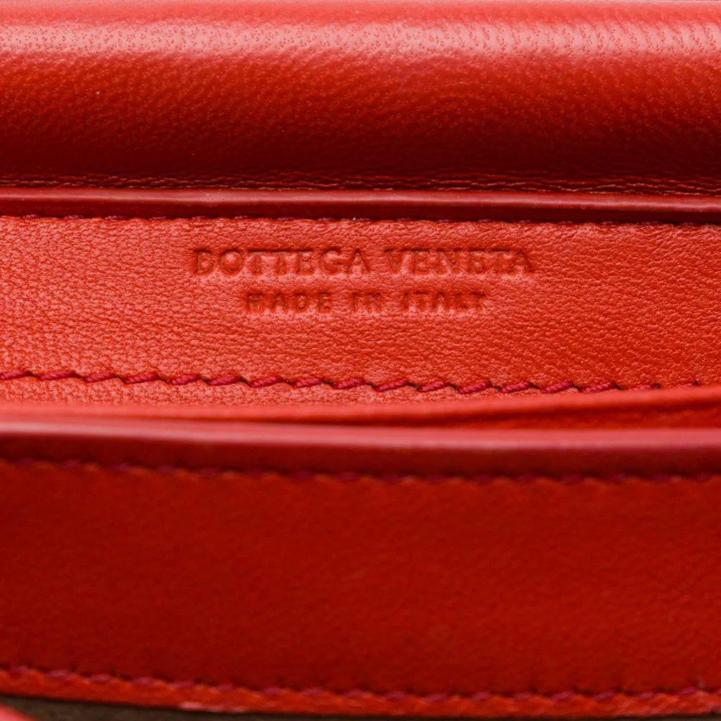 Bottega Veneta Nappa Intrecciato Continental Wallet on Chain Orange Leather Very good - Box View