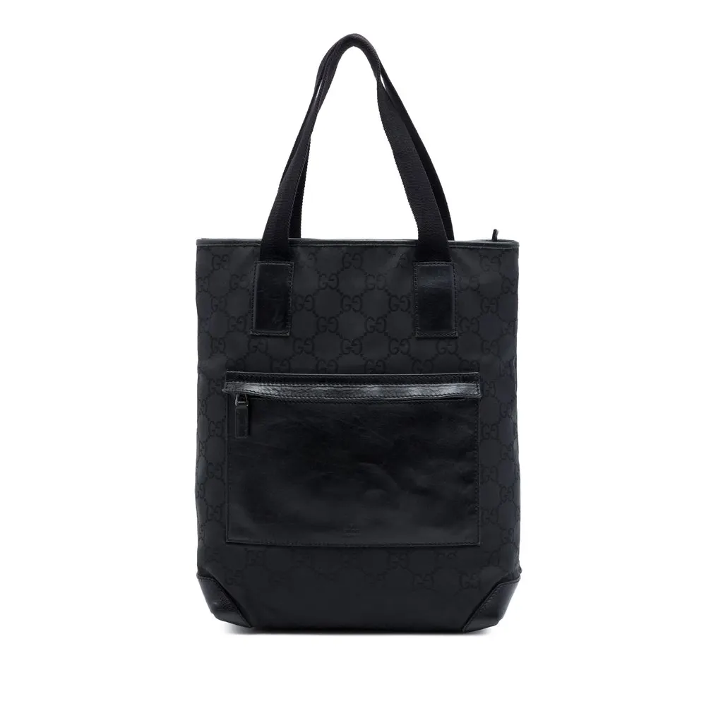 Gucci GG Nylon Tote Black Polyamide Very good - Front View