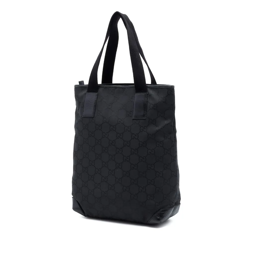 Gucci GG Nylon Tote Black Polyamide Very good - Back View