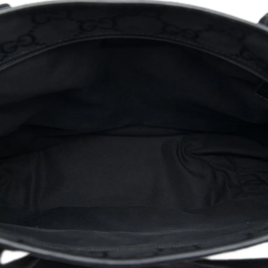 Gucci GG Nylon Tote Black Polyamide Very good - Model View