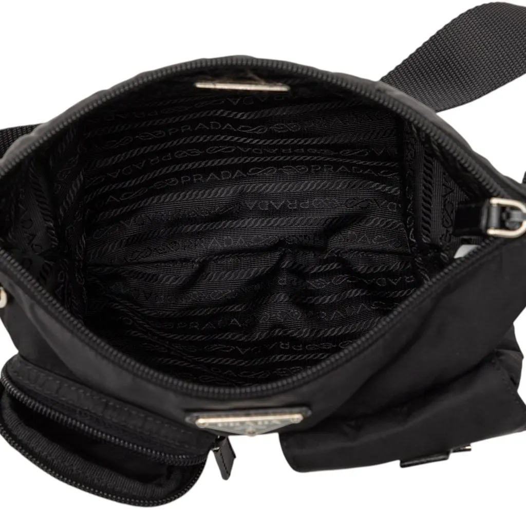 Prada Tessuto Multi Pocket Belt Bag Black Very good - Model View