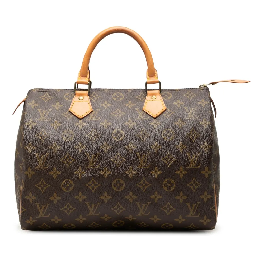 Louis Vuitton Monogram Speedy 30 Brown Canvas Good - Front View