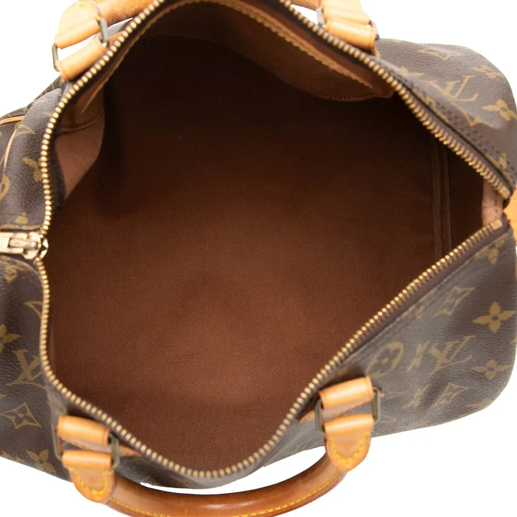 Louis Vuitton Monogram Speedy 30 Brown Canvas Good - Model View