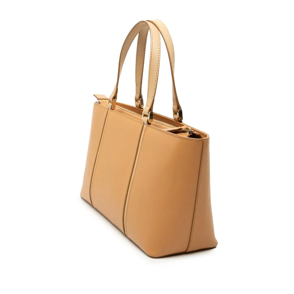 Burberry Leather Tote Brown Leather Good - Back View
