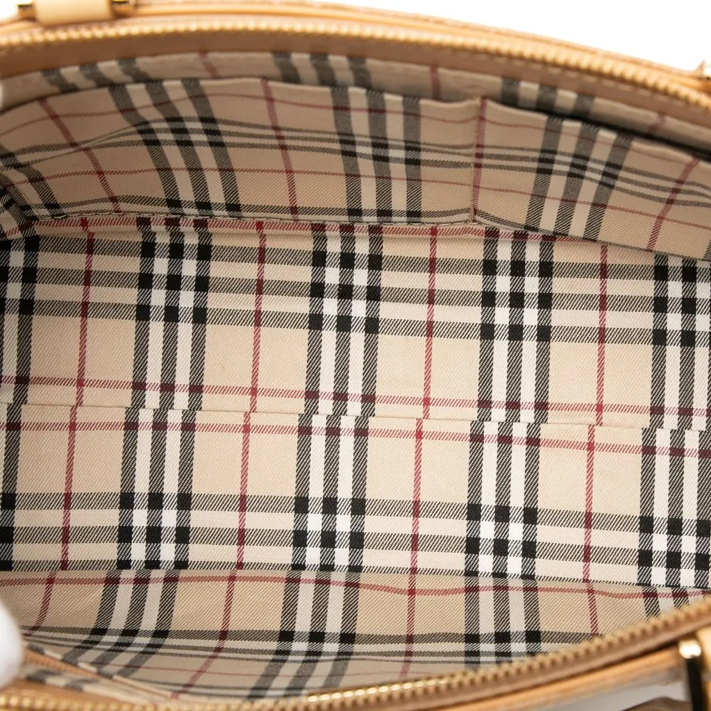 Burberry Leather Tote Brown Leather Good - Model View