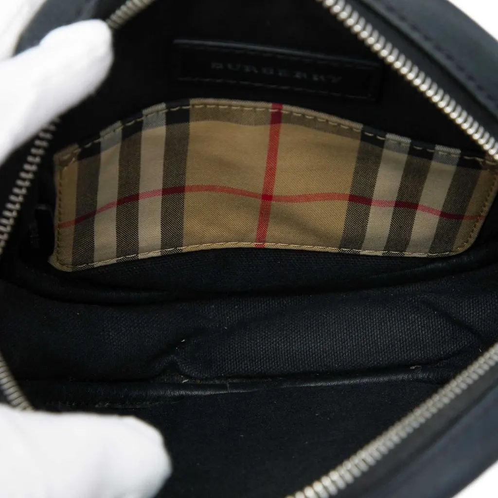 Burberry House Check Canvas and Calfskin Cartoon Print Round Crossbody Beige Canvas Very good - Model View