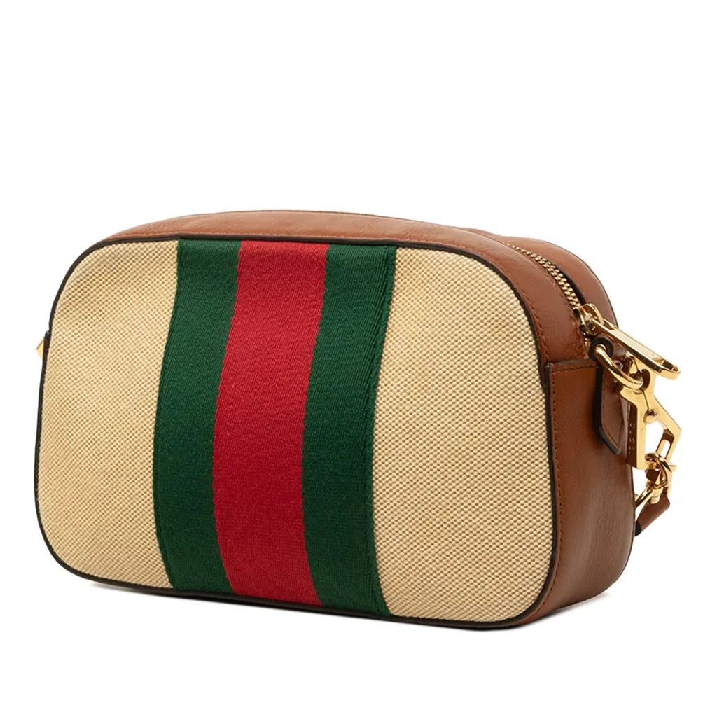 Gucci Canvas Web Camera Bag Beige Canvas Very good - Back View