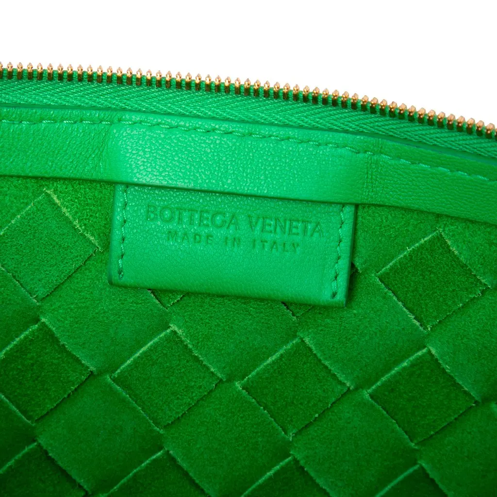 Bottega Veneta Small Lambskin Intrecciato Turn Pouch Green Leather Very good - Box View