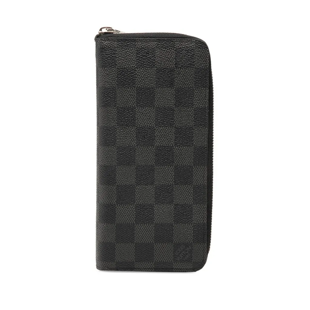 Louis Vuitton Damier Graphite Vertical Zippy Wallet Black Very good - Front View