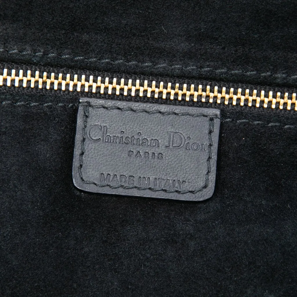 Dior Large Woven Lambskin Lady Dior Soft Shopping Tote Black Leather Very good - Box View