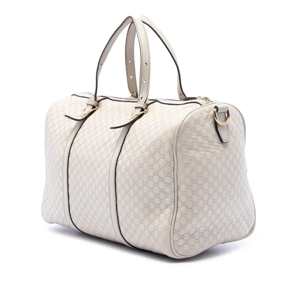 Gucci Microguccissima Nice Boston Bag White Leather Good - Back View