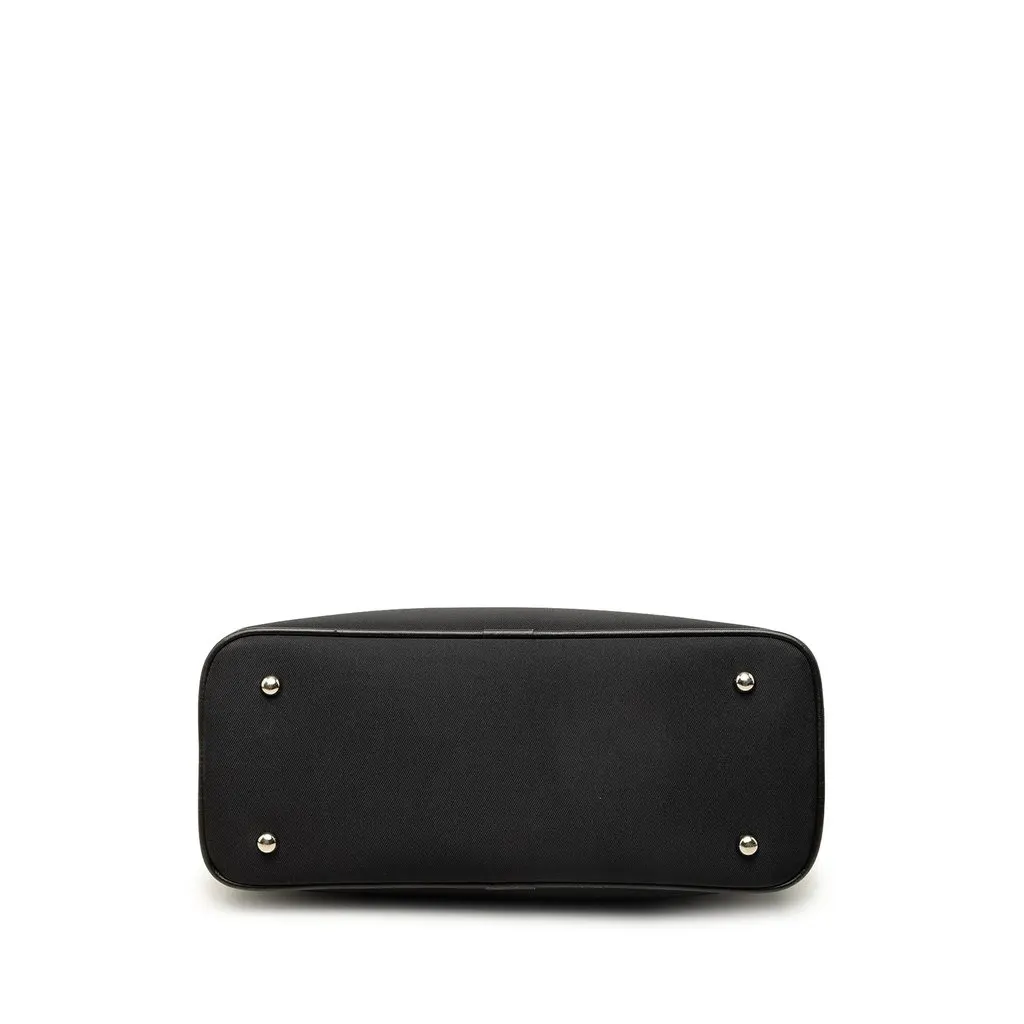 Burberry Nova Check Canvas Trimmed Nylon Shoulder Bag Black Polyamide Good - Inside View