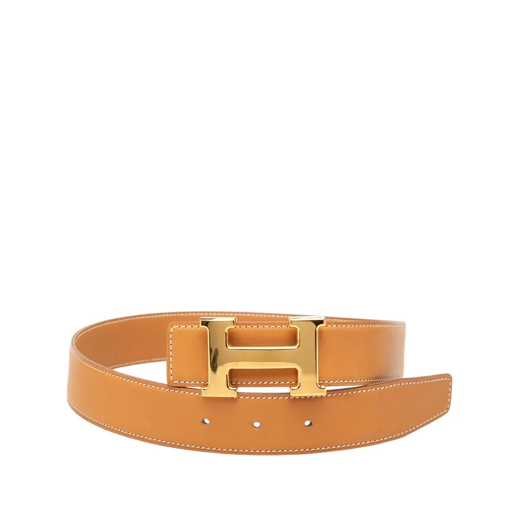 Hermès Box Calf Constance H Reversible Belt Brown Leather Very good - Front View