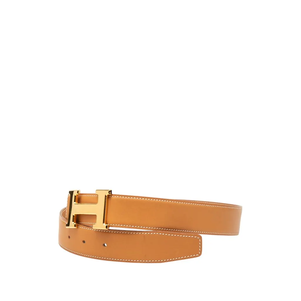 Hermès Box Calf Constance H Reversible Belt Brown Leather Very good - Back View