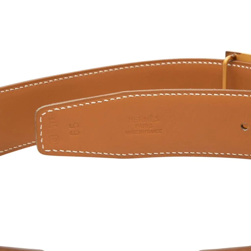 Hermès Box Calf Constance H Reversible Belt Brown Leather Very good - Box View