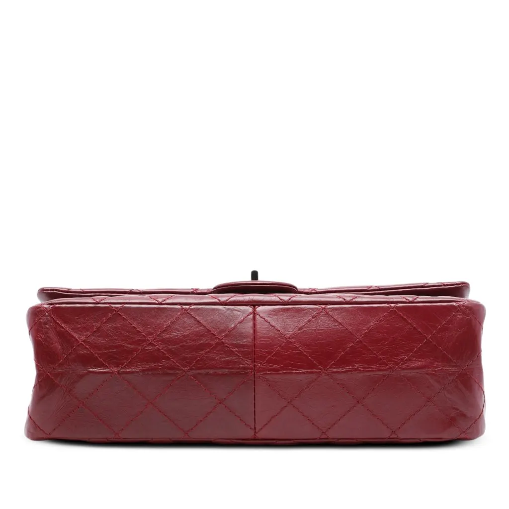 Chanel Quilted Aged Calfskin Reissue 2.55 Double Flap 226 Red Leather Very good - Inside View