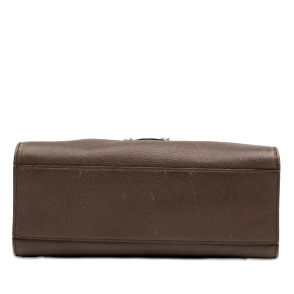 Gucci Medium Calfskin Linea Totem Satchel Brown Leather Very good - Inside View
