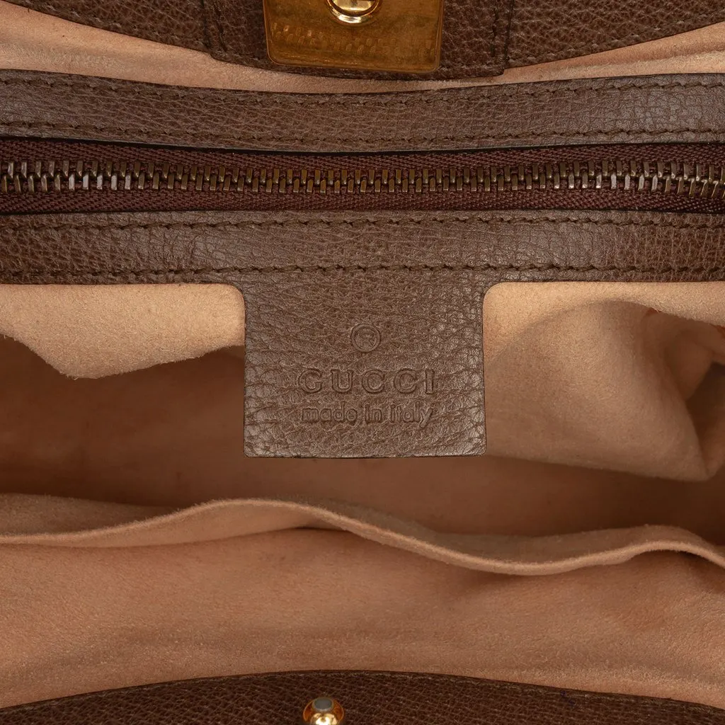 Gucci Medium Calfskin Linea Totem Satchel Brown Leather Very good - Box View