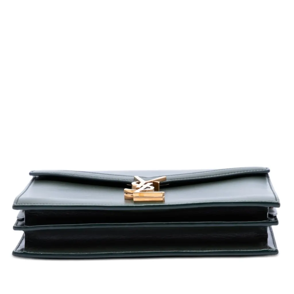 Saint Laurent Smooth Calfskin Monogram Cassandra Clasp Bag Green Leather Very good - Inside View