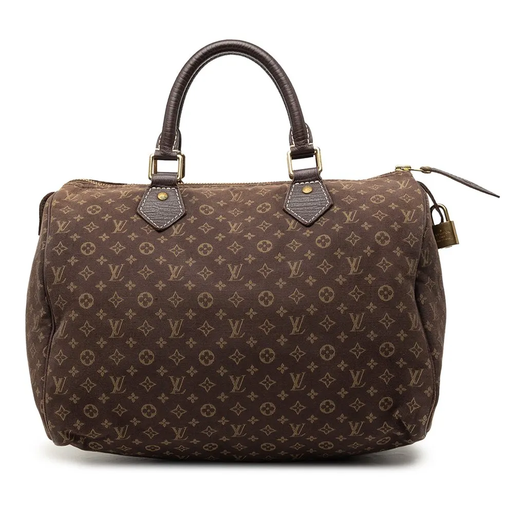 Louis Vuitton Monogram Mini Lin Speedy 30 Brown Very good - Front View