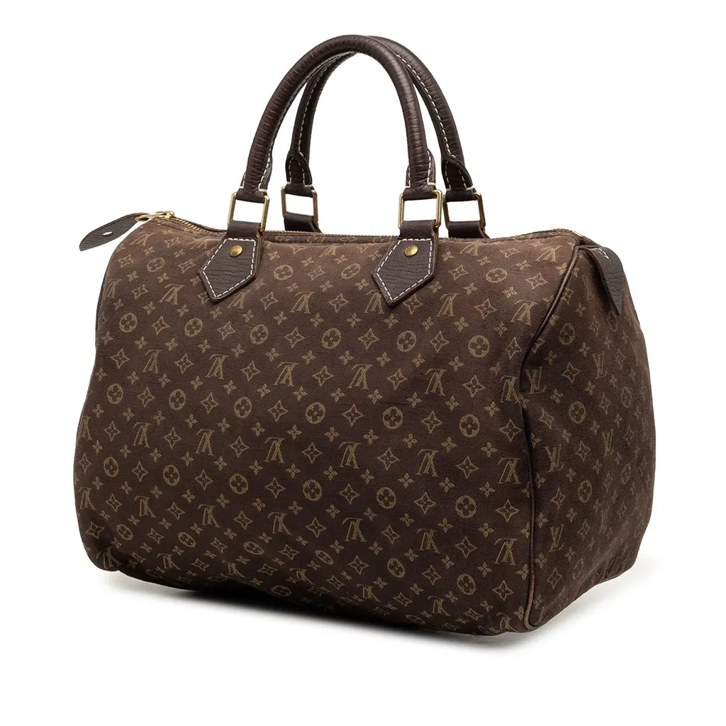 Louis Vuitton Monogram Mini Lin Speedy 30 Brown Very good - Back View