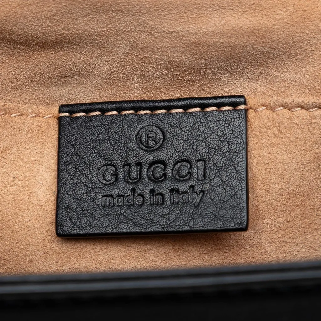 Gucci Small Pearl Studded Leather Padlock Crossbody Black Leather Very good - Box View