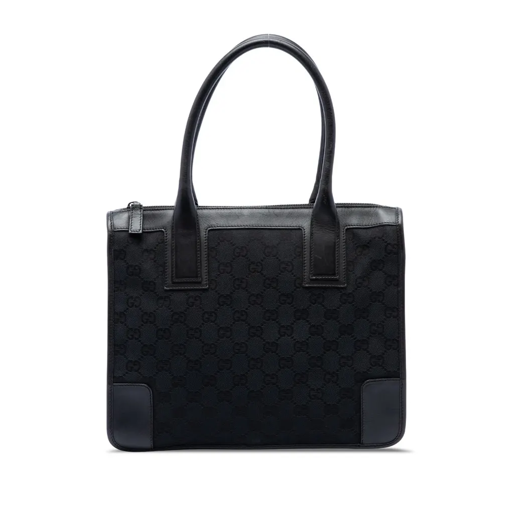 Gucci GG Canvas Handbag Black Canvas Good - Front View