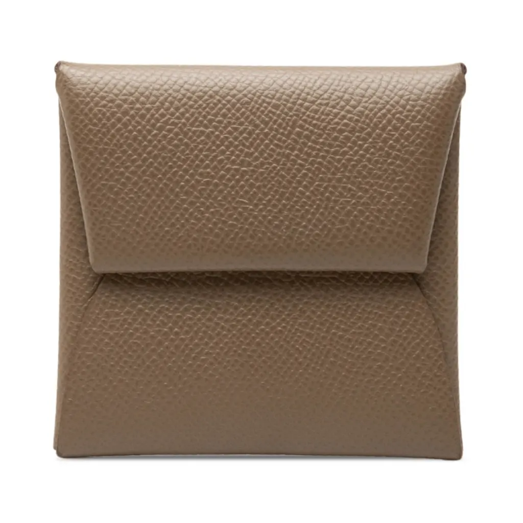 Hermès Epsom Bastia Coin Purse Brown Leather Very good - Front View