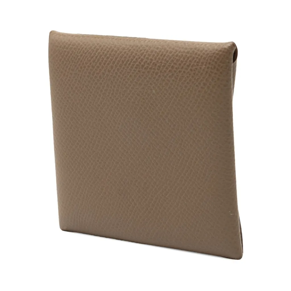 Hermès Epsom Bastia Coin Purse Brown Leather Very good - Back View